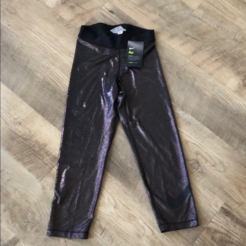 Nike pro cool sparkle dri fit leggings (cropped)